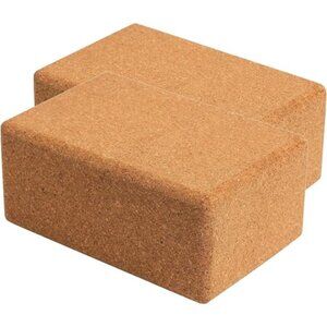 Cork Yoga Blocks 2 Pack Set -Natural Cork from Portugal, 9"x6"x4" Yoga Blocks